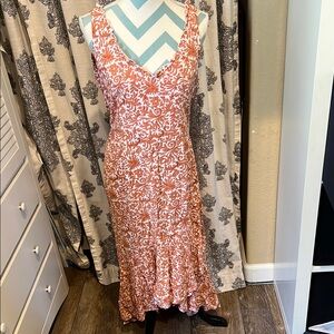 ❤️Lucy Love Floral Orange and White Women's Dress